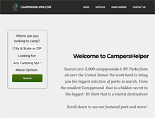 Tablet Screenshot of campershelper.com
